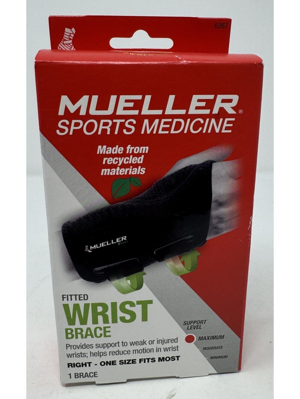 Mueller Sports Medicine Fitted Wrist Brace Right One Size Fits Most